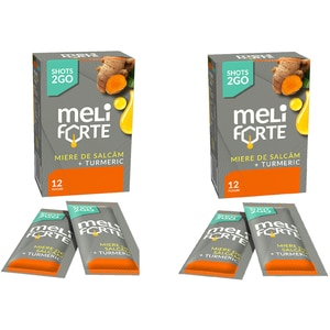 Pachet 2 x Miere de salcam si turmeric x 12 plicuri, 240 g, MELIFORTE Pachet 2 x Miere de salcam si turmeric x 12 plicuri, 240 g, MELIFORTE