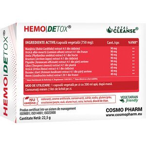 Supliment HemoDetox, 30 capsule, COSMO PHARM Supliment HemoDetox, 30 capsule, COSMO PHARM