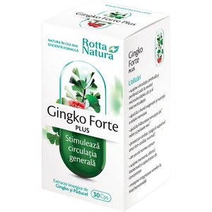 Supliment alimentar Ginkgo Forte Plus, 30 capsule, ROTTA NATURA Supliment alimentar Ginkgo Forte Plus, 30 capsule, ROTTA NATURA