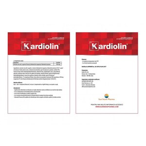 Supliment alimentar Kardiolin, 28 comprimate filmate, SUN WAVE PHARMA Supliment alimentar Kardiolin, 28 comprimate filmate, SUN WAVE PHARMA