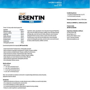 Supliment alimentar Esentin Kids, sirop, 100 ml, SUN WAVE PHARMA Supliment alimentar Esentin Kids, sirop, 100 ml, SUN WAVE PHARMA