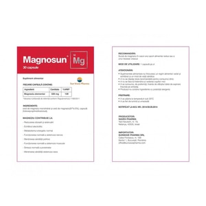 Supliment alimentar Magnosun, 30 capsule, SUN WAVE PHARMA Supliment alimentar Magnosun, 30 capsule, SUN WAVE PHARMA
