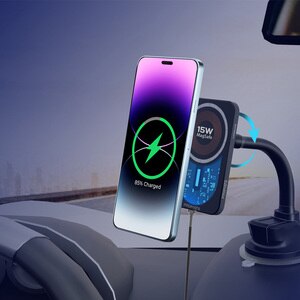 Suport auto cu incarcare wireless PROMATE LucidMount-15, ventilatie/bord, MagSafe 15W, negru Suport auto cu incarcare wireless PROMATE LucidMount-15, ventilatie/bord, MagSafe 15W, negru