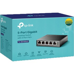 Switch TP-LINK TL-SG1005LP, 5 porturi Gigabit, negru Switch TP-LINK TL-SG1005LP, 5 porturi Gigabit, negru