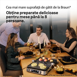 Gratar electric BRAUN MultiGrill 9 Pro CG9140, 2200W, argintiu-negru Gratar electric BRAUN MultiGrill 9 Pro CG9140, 2200W, argintiu-negru