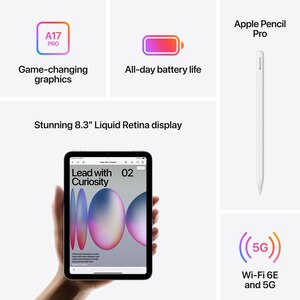 Tableta APPLE iPad Mini 7, 8.3", 128GB, Cellular, Space Gray Tableta APPLE iPad Mini 7, 8.3", 128GB, Cellular, Space Gray