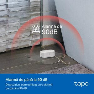 Senzor smart pentru detectarea scurgerilor de apa TP-LINK Tapo T300, IP67, alb Senzor smart pentru detectarea scurgerilor de apa TP-LINK Tapo T300, IP67, alb