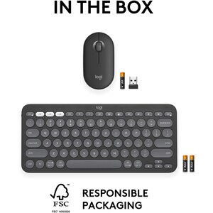 Kit mouse si tastatura wireless LOGITECH Pebble 2 Combo, Bluetooth, grafit Kit mouse si tastatura wireless LOGITECH Pebble 2 Combo, Bluetooth, grafit