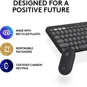 Kit mouse si tastatura wireless LOGITECH Pebble 2 Combo, Bluetooth, grafit Kit mouse si tastatura wireless LOGITECH Pebble 2 Combo, Bluetooth, grafit