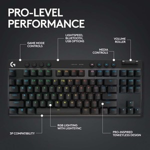 Tastatura Gaming Wireless mecanica LOGITECH G PRO X TKL TACTILE LIGHTSPEED Wireless, Layout US INT, Black Tastatura Gaming Wireless mecanica LOGITECH G PRO X TKL TACTILE LIGHTSPEED Wireless, Layout US INT, Black