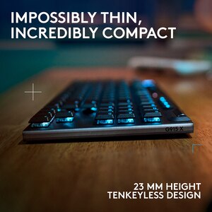 Tastatura Gaming Wireless mecanica LOGITECH G915 X Lightspeed TKL Linear Switches, Bluetooth, USB, Layout US INT, negru Tastatura Gaming Wireless mecanica LOGITECH G915 X Lightspeed TKL Linear Switches, Bluetooth, USB, Layout US INT, negru