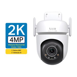 Camera IP Wireless TAPO TC42, 2K QHD, 4MP, IR, Night Vision, alb Camera IP Wireless TAPO TC42, 2K QHD, 4MP, IR, Night Vision, alb