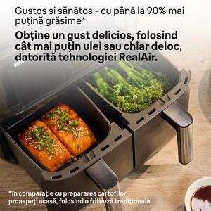 Friteuza cu aer cald dubla BRAUN TwinCook 3 TD3030IBK, 8l, 1.8kg, 2850W, negru-argintiu Friteuza cu aer cald dubla BRAUN TwinCook 3 TD3030IBK, 8l, 1.8kg, 2850W, negru-argintiu