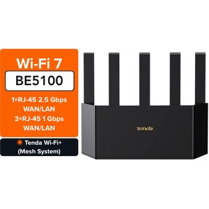 Router Wireless Gigabit TENDA TE6L Pro BE5100, Wi-Fi 7, Dual-Band 688 + 4323 Mbps, negru Router Wireless Gigabit TENDA TE6L Pro BE5100, Wi-Fi 7, Dual-Band 688 + 4323 Mbps, negru