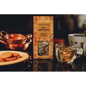 Ceai infuzie VINTAGE TEAS Ginger Cut with Lemongrass, 40g, 20 buc Ceai infuzie VINTAGE TEAS Ginger Cut with Lemongrass, 40g, 20 buc