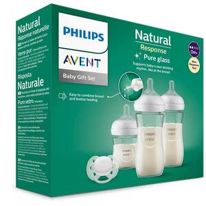 Set PHILIPS AVENT Natural Response SCD878/11: biberon 120ml + 2 biberoane 240ml + suzeta, flux lent, 0 luni+, multicolor Set PHILIPS AVENT Natural Response SCD878/11: biberon 120ml + 2 biberoane 240ml + suzeta, flux lent, 0 luni+, multicolor