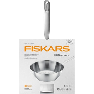 Tigaie wok FISKARS All Steel Pure, 28 cm, otel inoxidabil, argintiu Tigaie wok FISKARS All Steel Pure, 28 cm, otel inoxidabil, argintiu