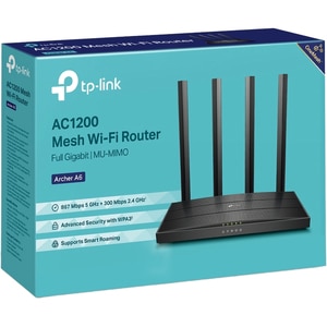 Router Wireless Gigabit TP-LINK Archer A6 AC1200, Dual-band 300 + 867 Mbps, negru Router Wireless Gigabit TP-LINK Archer A6 AC1200, Dual-band 300 + 867 Mbps, negru