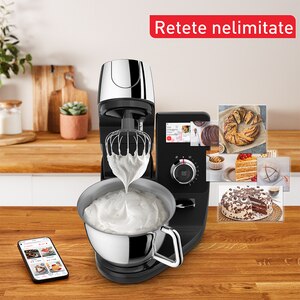 Robot de bucatarie TEFAL I-Coach Touch QB951838, vas 5.5l, 1200W, 10 trepte viteza, negru-argintiu Robot de bucatarie TEFAL I-Coach Touch QB951838, vas 5.5l, 1200W, 10 trepte viteza, negru-argintiu