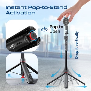 Selfie stick PROMATE TriPop-Ai, AI Face Tracking, negru Selfie stick PROMATE TriPop-Ai, AI Face Tracking, negru