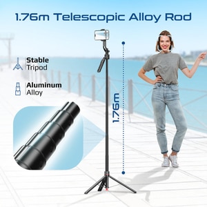 Selfie stick PROMATE TriPop-Ai, AI Face Tracking, negru Selfie stick PROMATE TriPop-Ai, AI Face Tracking, negru