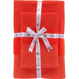 Set 2 prosoape baie MILA HOME Mia, 70 x 140 cm, 50 x 90 cm, bumbac, portocaliu Set 2 prosoape baie MILA HOME Mia, 70 x 140 cm, 50 x 90 cm, bumbac, portocaliu