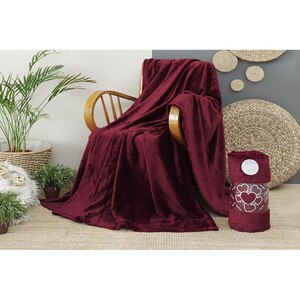Patura MILA HOME BAT5, 200 x 220 cm, poliester, violet inchis Patura MILA HOME BAT5, 200 x 220 cm, poliester, violet inchis