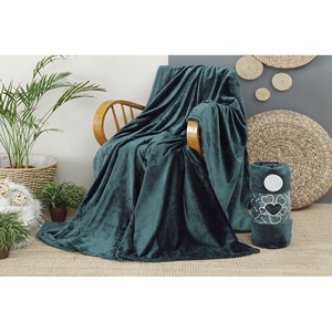 Patura MILA HOME BAT7, 200 x 220 cm, poliester, verde Patura MILA HOME BAT7, 200 x 220 cm, poliester, verde
