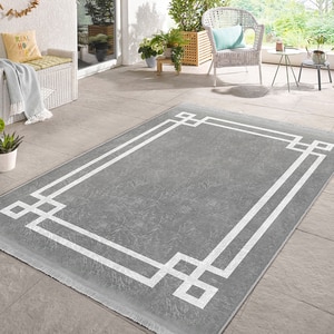 Covor living / dormitor Unique Classic, 80 x 150 cm, poliester, gri-alb Covor living / dormitor Unique Classic, 80 x 150 cm, poliester, gri-alb