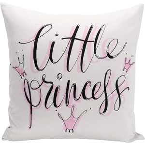 Fata perna decorativa Little Princess, 30% bumbac + 70% poliester, 43 x 43 cm, alb-roz Fata perna decorativa Little Princess, 30% bumbac + 70% poliester, 43 x 43 cm, alb-roz