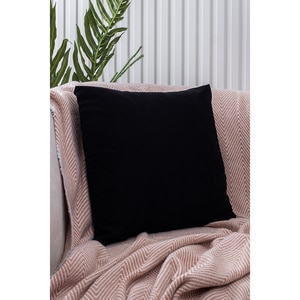 Fata perna decorativa Plain, 100% poliester, 45 x 45 cm, negru Fata perna decorativa Plain, 100% poliester, 45 x 45 cm, negru