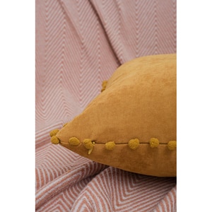 Fata perna decorativa Pompom, 100% poliester, 45 x 45 cm, portocaliu Fata perna decorativa Pompom, 100% poliester, 45 x 45 cm, portocaliu