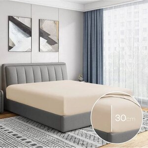 Cearsaf cu elastic pat MILA HOME, 100% bumbac ranforce, 180 x 200 cm, bej Cearsaf cu elastic pat MILA HOME, 100% bumbac ranforce, 180 x 200 cm, bej
