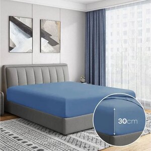 Cearsaf cu elastic pat MILA HOME, 100% bumbac ranforce, 180 x 200 cm, albastru inchis Cearsaf cu elastic pat MILA HOME, 100% bumbac ranforce, 180 x 200 cm, albastru inchis