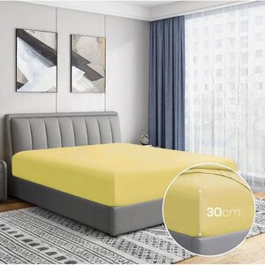 Cearsaf cu elastic pat MILA HOME, 100% bumbac ranforce, 120 x 200 cm, mustar Cearsaf cu elastic pat MILA HOME, 100% bumbac ranforce, 120 x 200 cm, mustar
