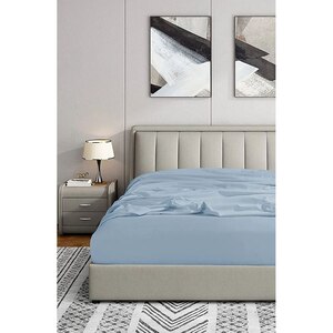 Cearsaf cu elastic pat MILA HOME, 100% bumbac ranforce, 120 x 200 cm, albastru deschis Cearsaf cu elastic pat MILA HOME, 100% bumbac ranforce, 120 x 200 cm, albastru deschis