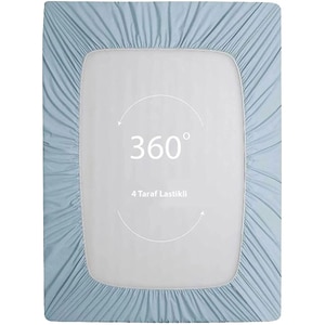 Cearsaf cu elastic pat MILA HOME, 100% bumbac ranforce, 120 x 200 cm, albastru deschis Cearsaf cu elastic pat MILA HOME, 100% bumbac ranforce, 120 x 200 cm, albastru deschis