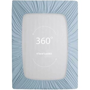 Cearsaf cu elastic pat MILA HOME, 100% bumbac ranforce, 180 x 200 cm, albastru deschis Cearsaf cu elastic pat MILA HOME, 100% bumbac ranforce, 180 x 200 cm, albastru deschis
