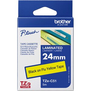 Banda etichete BROTHER TZe-C51, 24 mm, 5 m, negru pe galben Banda etichete BROTHER TZe-C51, 24 mm, 5 m, negru pe galben