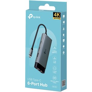 Hub USB TP-LINK UH6120C, USB Type-C, argintiu-negru Hub USB TP-LINK UH6120C, USB Type-C, argintiu-negru