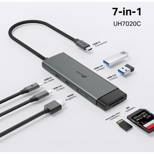 Hub USB TP-LINK UH7020C, USB Type-C, argintiu-negru Hub USB TP-LINK UH7020C, USB Type-C, argintiu-negru