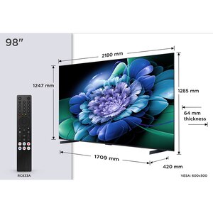 Televizor MiniLed Smart TCL 98C69K, Ultra HD 4K, HDR, 248cm Televizor MiniLed Smart TCL 98C69K, Ultra HD 4K, HDR, 248cm