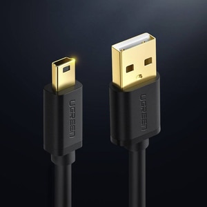 Cablu de date USB A - mini USB B UGREEN 10355, 1m, negru Cablu de date USB A - mini USB B UGREEN 10355, 1m, negru