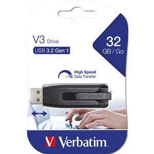 Memorie USB VERBATIM Store 'n' Go V3, 32GB, USB 3.2, negru Memorie USB VERBATIM Store 'n' Go V3, 32GB, USB 3.2, negru