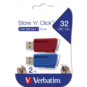 Memorie USB VERBATIM 49308, 2 x 32 GB, USB 3.2, rosu-albastru Memorie USB VERBATIM 49308, 2 x 32 GB, USB 3.2, rosu-albastru