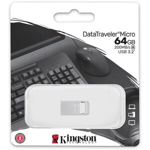 Memorie USB KINGSTON DataTraveler Micro DTMC3G2, 64GB, USB 3.2, argintiu Memorie USB KINGSTON DataTraveler Micro DTMC3G2, 64GB, USB 3.2, argintiu