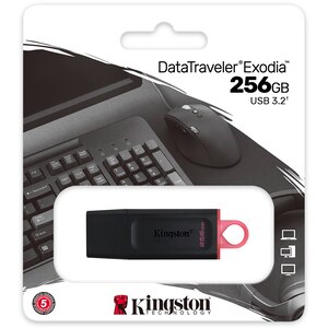 Memorie USB KINGSTON DataTraveler Exodia DTX/256GB, 256GB, USB 3.2, negru-roz Memorie USB KINGSTON DataTraveler Exodia DTX/256GB, 256GB, USB 3.2, negru-roz