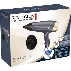 Uscator de par REMINGTON Sapphire Luxe D5805, 2200W, 2 viteze, 3 trepte temperatura, albastru Uscator de par REMINGTON Sapphire Luxe D5805, 2200W, 2 viteze, 3 trepte temperatura, albastru