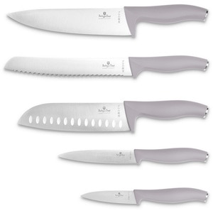 Set cutite BERLINGER HAUS BH/2946 + suport magnetic, 5 piese, otel, 9-20cm, gri Set cutite BERLINGER HAUS BH/2946 + suport magnetic, 5 piese, otel, 9-20cm, gri