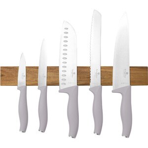Set cutite BERLINGER HAUS BH/2946 + suport magnetic, 5 piese, otel, 9-20cm, gri Set cutite BERLINGER HAUS BH/2946 + suport magnetic, 5 piese, otel, 9-20cm, gri